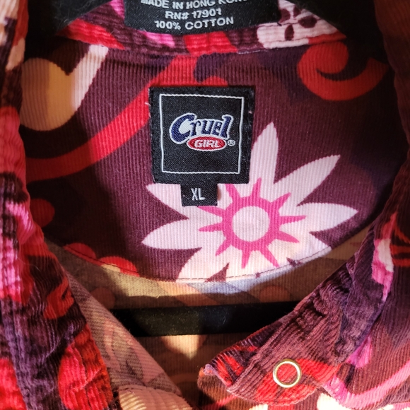 Cruel Girl Floral Button-Up Shirt in Red and Pink - Picture 2 of 4